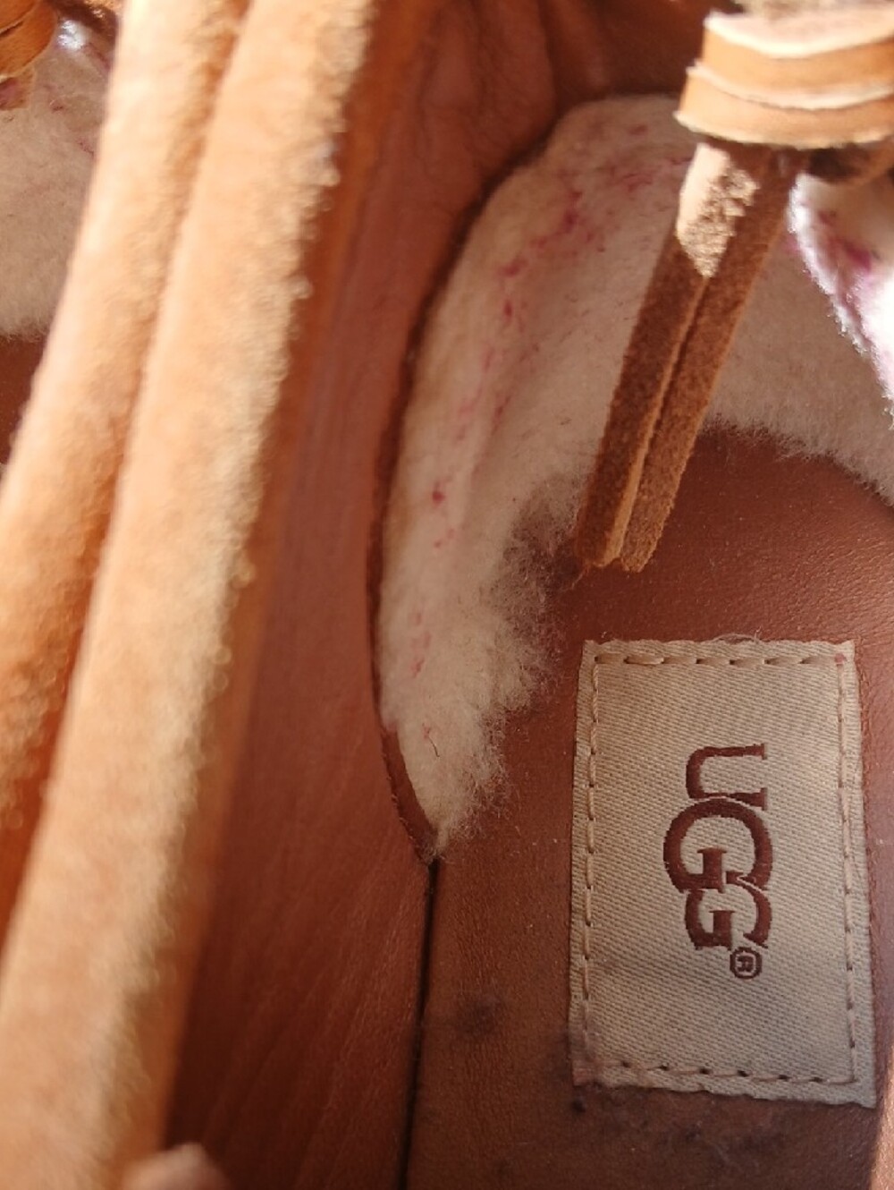UGG Chestnut Tan Suede Slip-On Moccasins - Picture 4 of 5